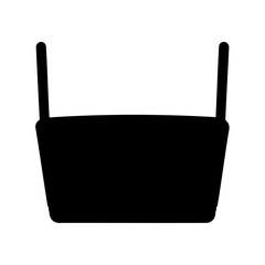 Obraz premium Black silhouette illustration of a modern wifi router with two antennas