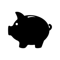Black Piggy Bank Silhouette A Symbol of Savings and Financial Security
