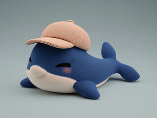 Dolphin with a Blue Sports Cap
