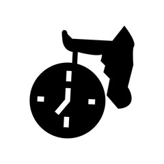 antique clock glyph icon vector illustration