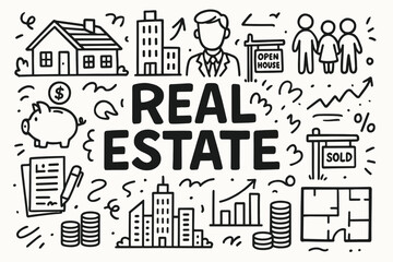 Real estate outline icon set. housing, property, investment symbols collection