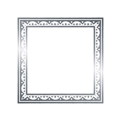 Silver Decorative Square Frame with Ornate Border.