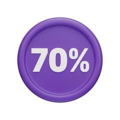 70 percent off purple discount badge
