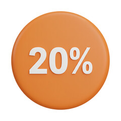 20 percent off orange discount badge