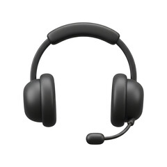 Black headset with microphone for customer support