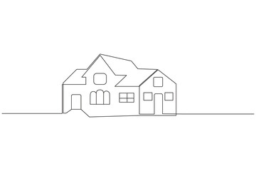 Minimalist black and white sketch of a small family house
