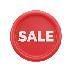 Red sale button for retail discount