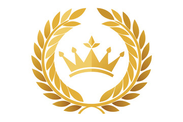 Golden Laurel Wreath Vector Illustration for Awards Certificates and Decorative Design Elements