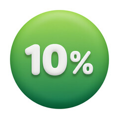 10 percent off green discount badge
