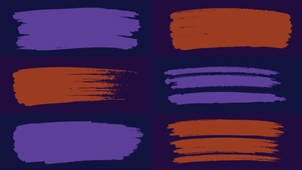 Grunge thick strokes of 6 diiferent brushes