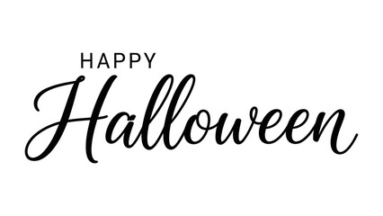 Fototapeta premium Halloween Celebration: Happy Halloween in elegant script, perfect for a festive holiday greeting, this photo invites spooky fun and seasonal cheer. 