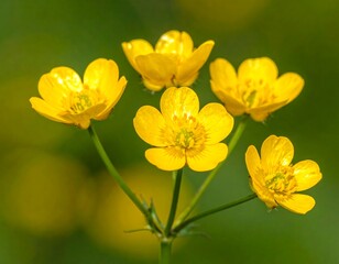 Obraz premium Close-up of vibrant yellow flowers