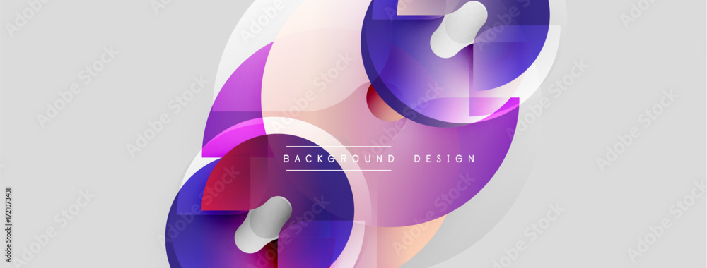 Poster abstract fluid shapes, purple hues, light background. modern design elements create dynamic composit