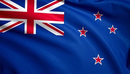 New Zealand flag with Union Jack, blue field, four red stars, Southern Cross