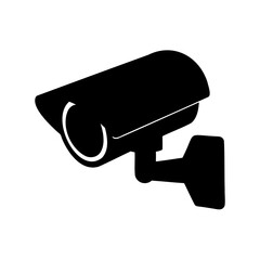 Security camera isolated on white background indicating surveillance and protection concept