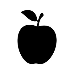 Monochrome Apple Silhouette Depicting Simplicity, Purity, and Healthy Nutrition, Illustration