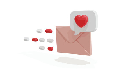 Get the love flowing with this pink mail envelope featuring a heart notification bubble, perfect for Valentine's Day e-cards and romantic announcements