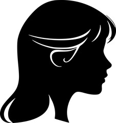 Fashionable woman silhouette design element