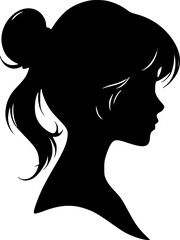 Young girl silhouette vector