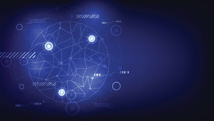 Futuristic Digital Network Globe Background
