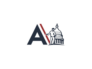 Fototapeta premium Real Estate Legal Services Logo with House and Scales
