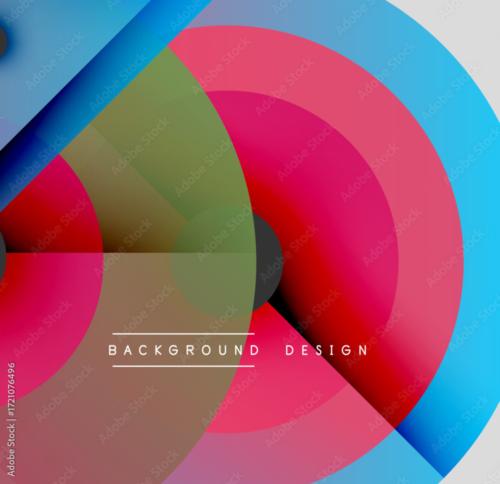 Poster abstract colorful circles overlap creating dynamic visual effect. modern design elements suggest ene