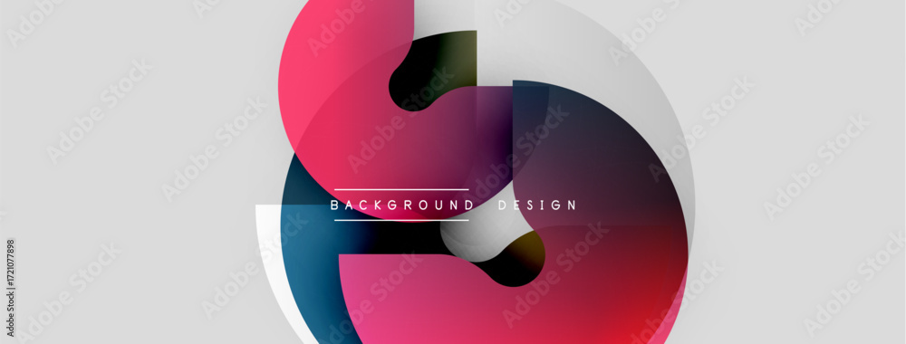 Poster abstract geometric shapes overlap, creating dynamic pink, blue gradients. modern design element for 