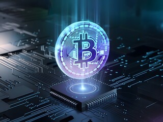 Bitcoin Cryptocurrency Background Template