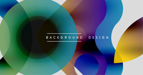 Obraz premium Abstract colorful overlapping circles create dynamic visual effect. Modern design elements suggest fluidity, vibrancy.