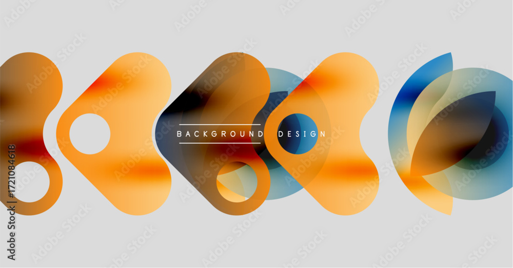 Poster abstract fluid shapes, orange, blue gradients. modern design elements create dynamic visual texture.