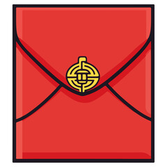 red envelope, new year, vector, transparent background, festival, asia, culture, icon, business, symbol, design, red, celebration, object