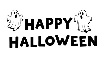 Spooky Greetings: Festive Halloween greeting features playful ghosts, embodies the spirit of a hauntingly good time, and celebrates the holiday with a touch of eerie delight.