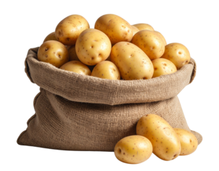 Untitled design - Rustic Potato Sack with Natural Vegetables, Food and Market Concept, Transparent PNG