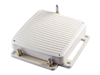 Wireless access point with integrated antenna and mounting bracket on white background