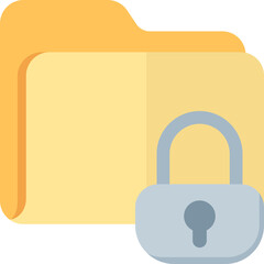 Secure folder flat colored isolated icon