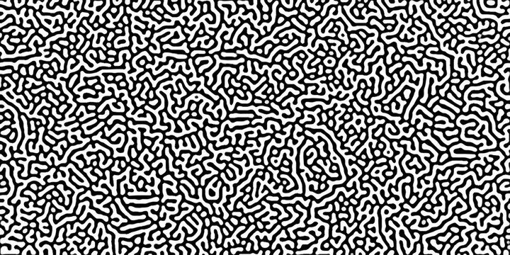 Turing reaction diffusion monochrome seamless pattern with chaotic motion . Natural seamless line pattern. Reaction-diffusion or truing pattern formation. abstract truing organic	
