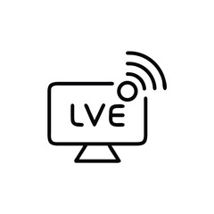Naklejka premium Live Streaming Icon, Online Broadcast Icon, Webcast Symbol, Video Stream Icon, Digital Streaming Icon