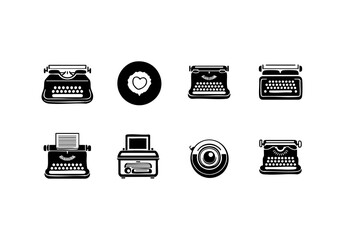 Typewriter Keys Icon Set