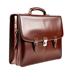 Polished brown leather briefcase