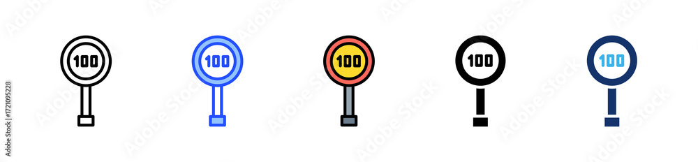 Poster speed limit icon collection with multiple styles