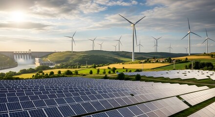  illustration of sustainable energy sources