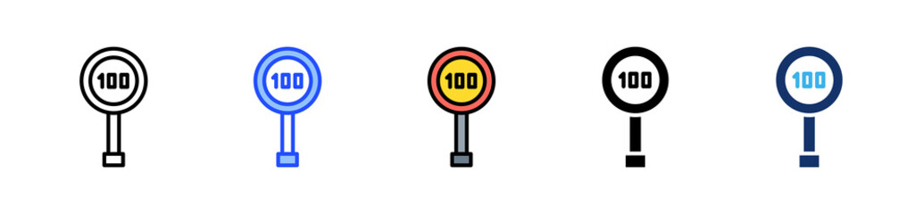 Speed Limit Icon Collection With Multiple Styles