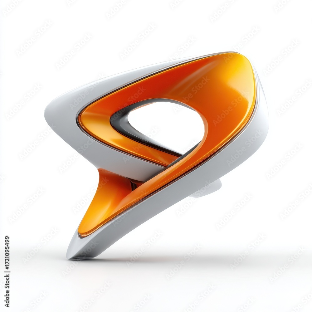Poster abstract orange and white 3d render design element perfect for modern backgrounds and presentations