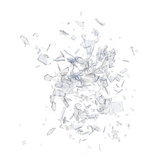 Glass debris isolated transparent background 3d rendering
