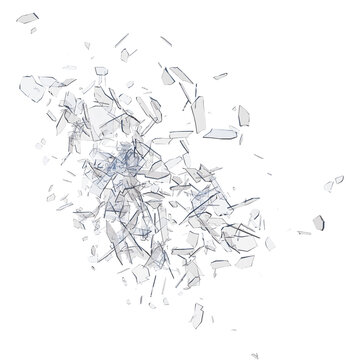 Glass debris isolated transparent background 3d rendering

