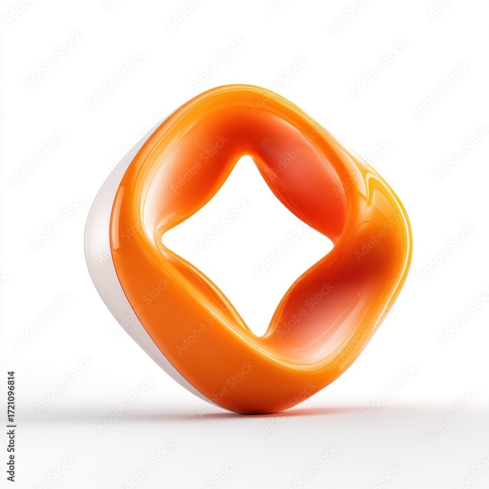 Poster abstract orange and white 3d shape design element perfect for modern backgrounds and branding projec