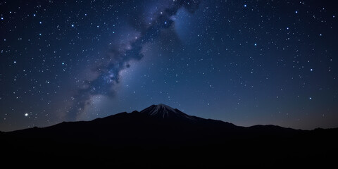 Milky way night sky mountain silhouette starry sky tranquil