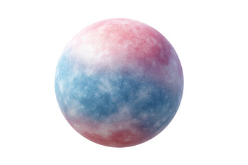 Fototapeta premium Colorful textured sphere with pink and blue gradient on black background, cut out