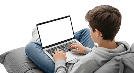young student female working on laptop