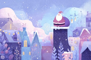 Christmas Background Illustration with Snowy Effects to use for Posters, Covers, Copyspace, and Greeting Card Designs